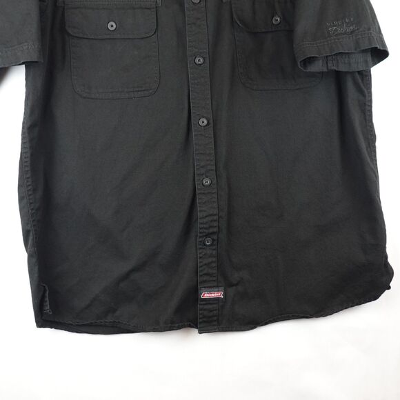 Vtg Genuine Dickies Men’s Work Shirt XL Black 100% Cotton Short Sleeve Button Up - Picture 10 of 10
